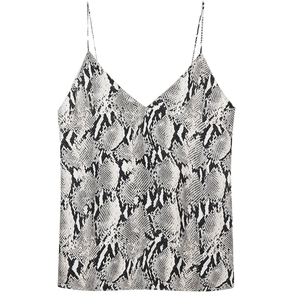 Топ с V-образным вырезом и змеиным принтом