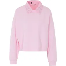 Свитшот с воротником, украшенным стразами