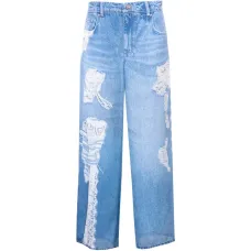 Брюки с эффектом денима