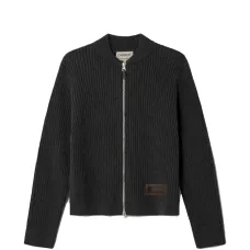 Кардиган из ребристого трикотажа с нашивками цвета пепла