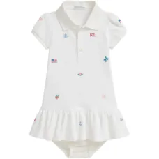 Комплект из платья поло и блумеров с вышивкой