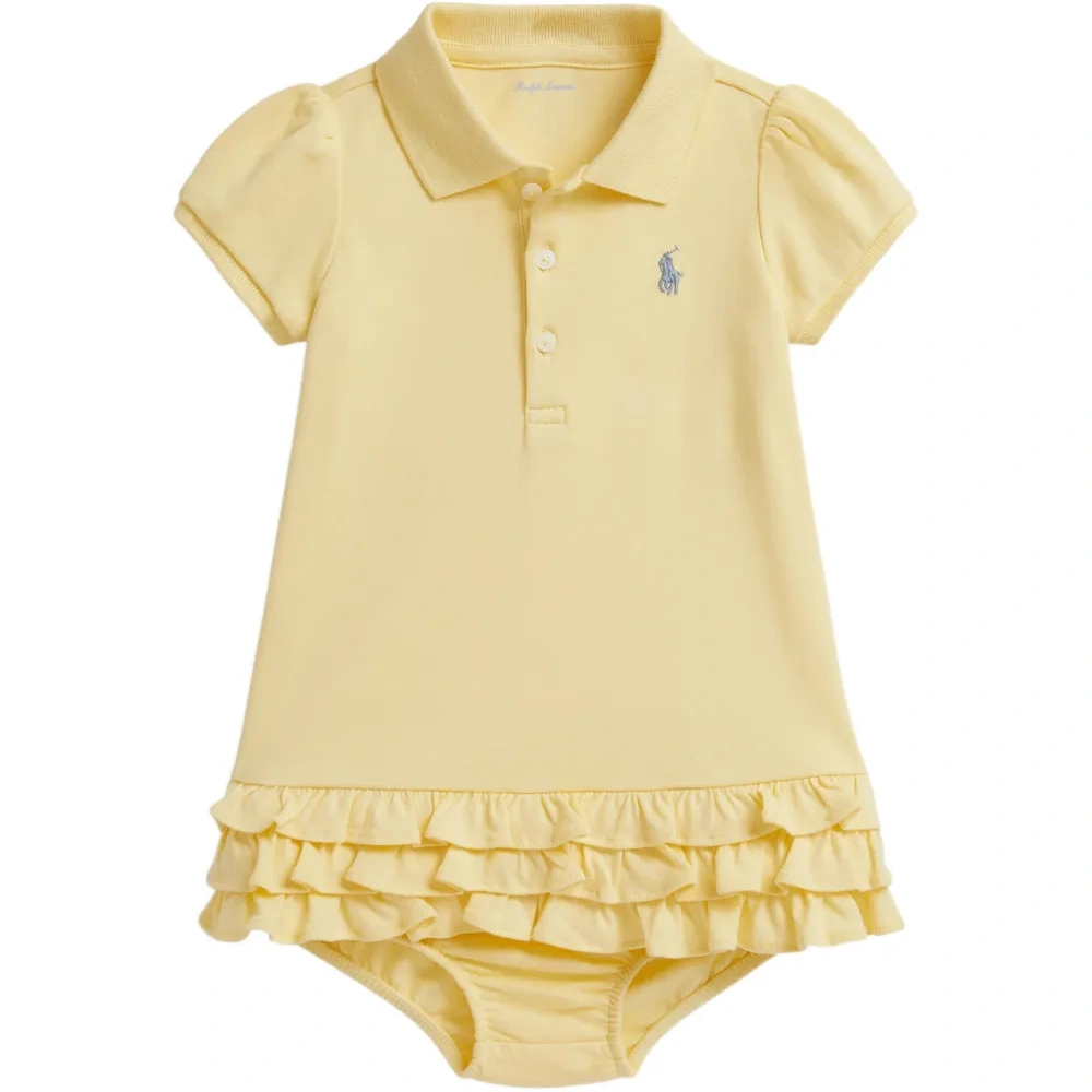 Комплект из платья поло и блумеров с оборками