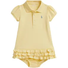 Комплект из платья поло и блумеров с оборками