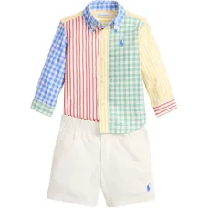 Комплект из футболки и шортов с вышитым логотипом