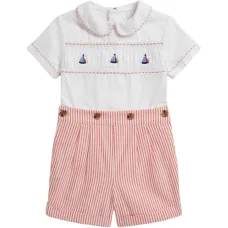 Комплект из топа и шортов в полоску