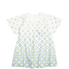 Платье с короткими рукавами и монограммным узором