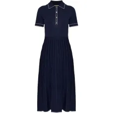 Платье миди с контрастной отстрочкой