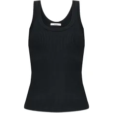 Майка в рубчик с декоративными камнями