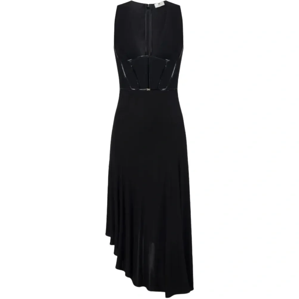 Асимметричное корсетное платье миди