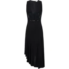 Асимметричное корсетное платье миди