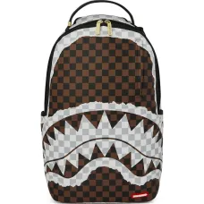 Рюкзак с принтом в клетку и мотивом акулы Рюкзак с принтом в клетку и мотивом акулы