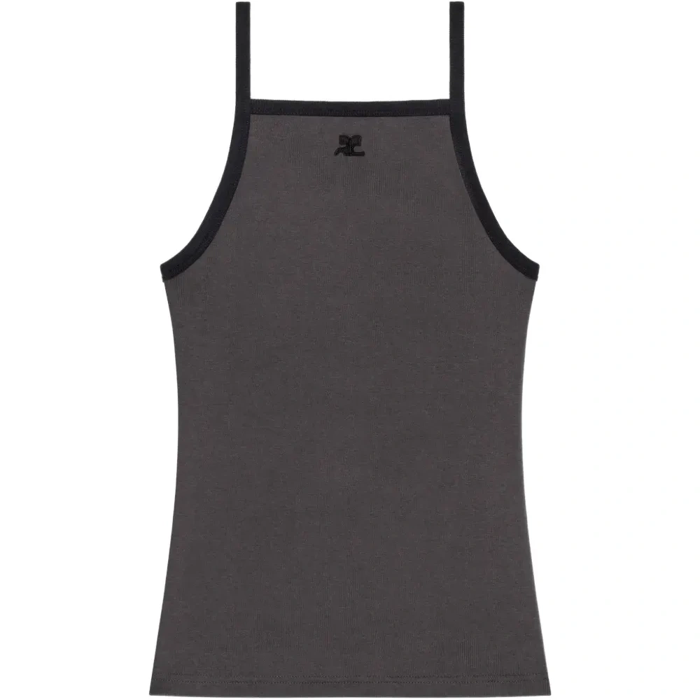 Топ без рукавов с контрастной отделкой