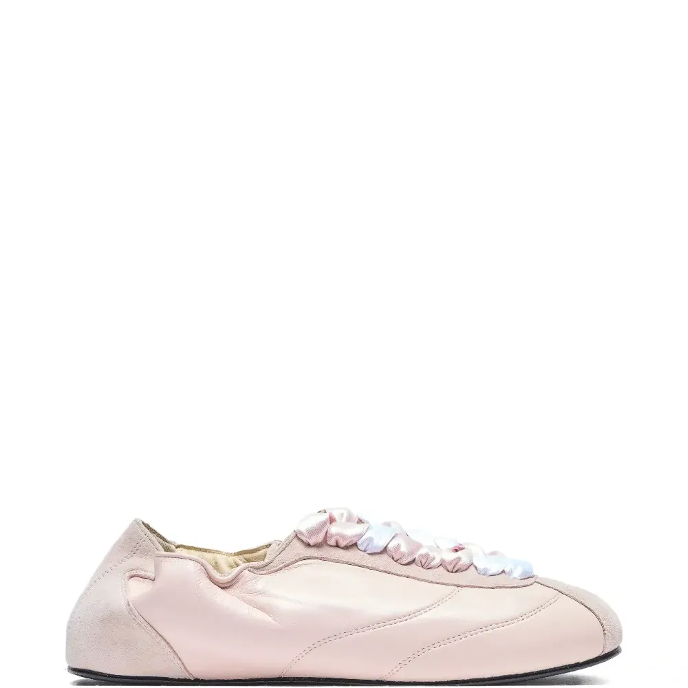 Кроссовки из шелка с панелями