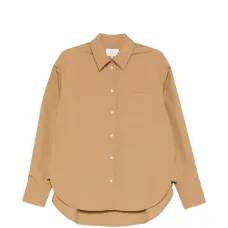 Рубашка с карманом и закругленным подолом