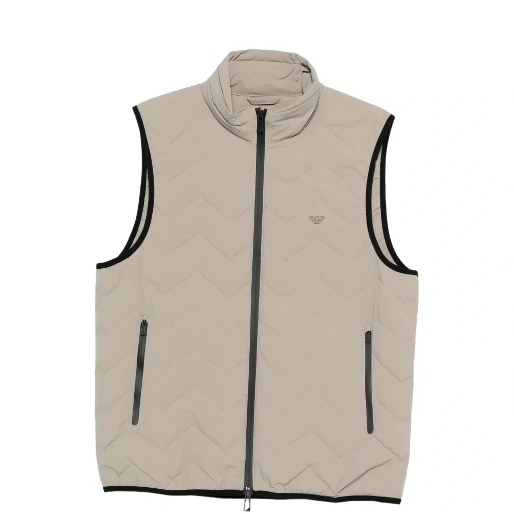 Жилет с застежкой-молнией и узором "елочка"