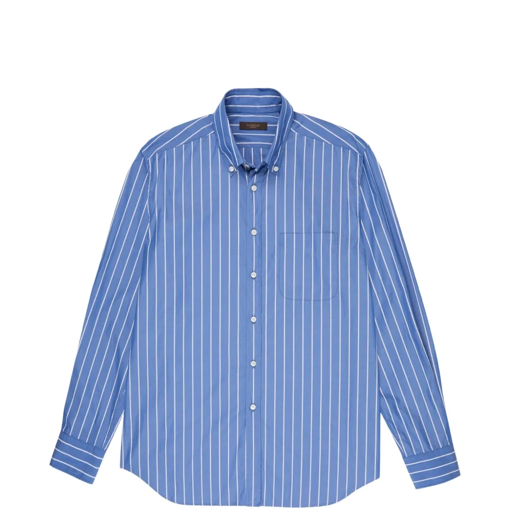 Рубашка из поплина в полоску