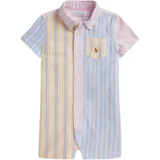 Комбинезон в полоску с вышитым логотипом