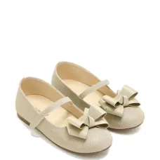 Балетки с ремешком и бантом