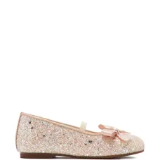 Балетки с бантом и блестками