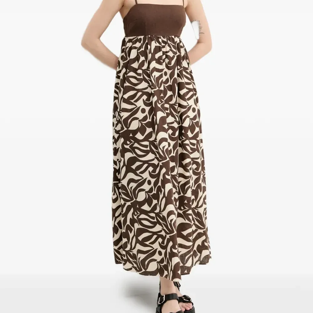 Сарафан миди с цветочным узором