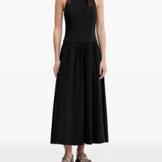 Миди-платье А-силуэта с воротником-халтер