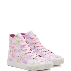 Кроссовки с цветочными аппликациями