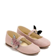 Балетки с украшением в виде бабочки