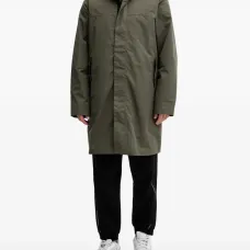 Пальто с капюшоном и принтом-логотипом