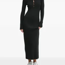 Платье макси в рубчик