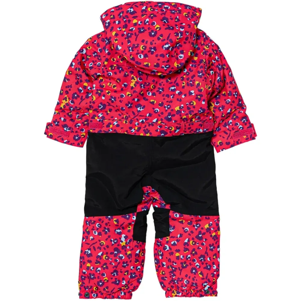 Утеплённый лыжный комбинезон с капюшоном и принтом