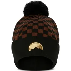 Шапка с клетчатым узором и помпоном Шапка с клетчатым узором и помпоном