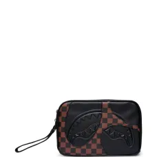 Сумка для умывальных принадлежностей с тисненым логотипом и клетчатым узором Сумка для умывальных принадлежностей с тисненым логотипом и клетчатым узором