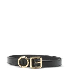 Кожаный ремень с круглой пряжкой