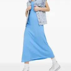 Макси-платье с присборенными рукавами