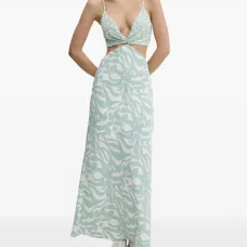 Макси-платье с цветочным принтом и вырезами