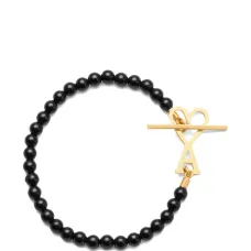 Браслет с бусинами и застежкой в форме сердца Браслет с бусинами и застежкой в форме сердца