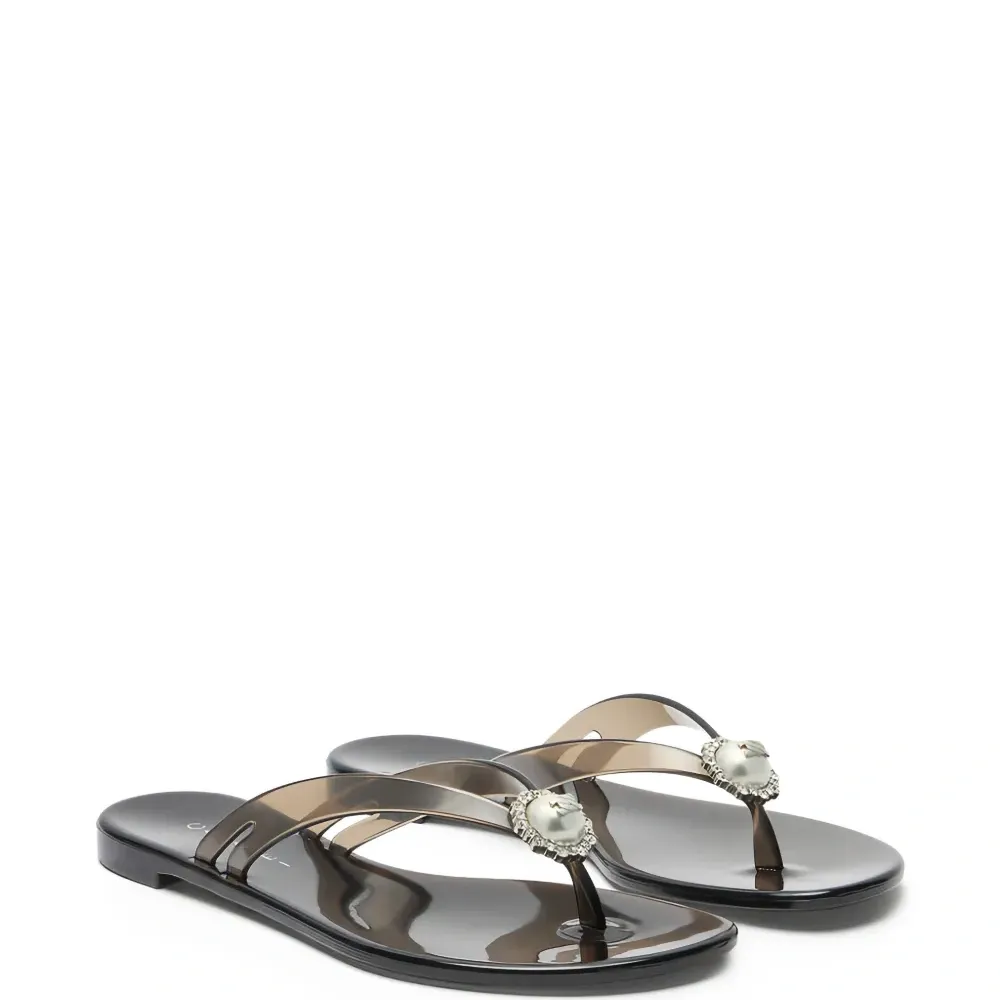 Шлепанцы с искусственным жемчугом