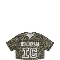 Футболка с V-образным вырезом и камуфляжным принтом