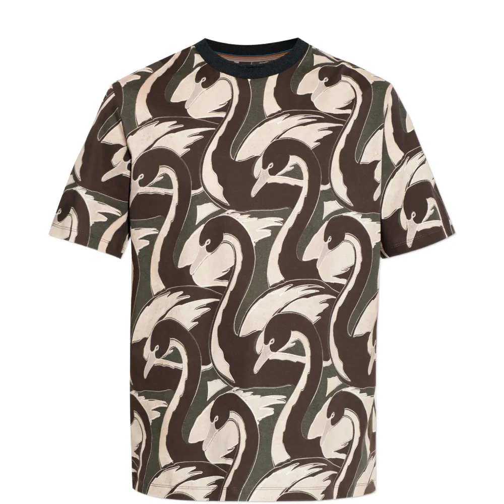 Футболка с принтом лебедя