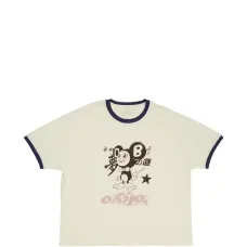 Футболка в токийском стиле с контрастной отделкой от Fragment x Takashi Murakami