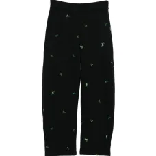 Брюки с цветочной вышивкой