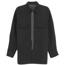 Рубашка с вязаными аппликациями