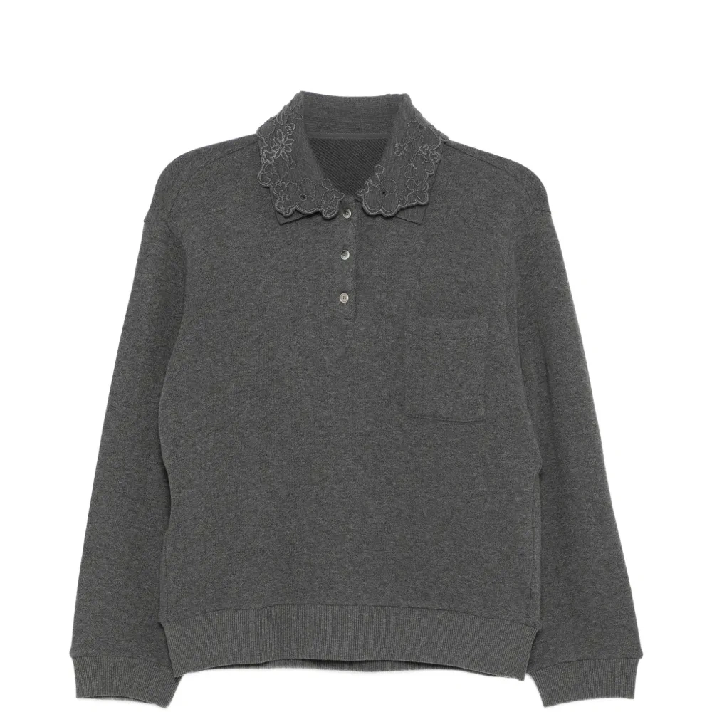 Свитер с кружевным воротником Свитер с кружевным воротником