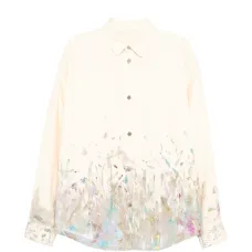 Джинсовая рубашка с принтом