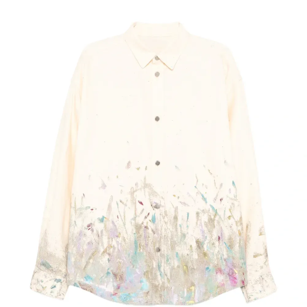 Джинсовая рубашка с принтом