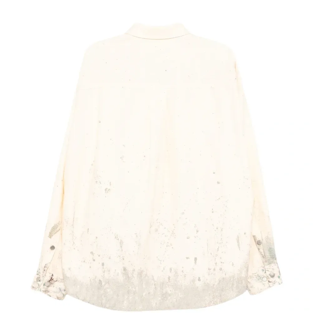 Джинсовая рубашка с принтом