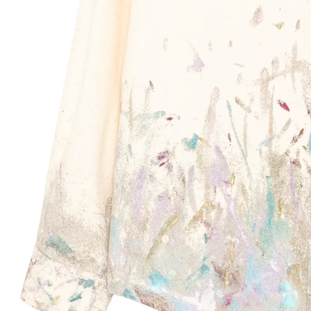 Джинсовая рубашка с принтом