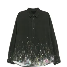 Джинсовая рубашка с принтом