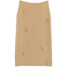 Юбка миди с аппликацией