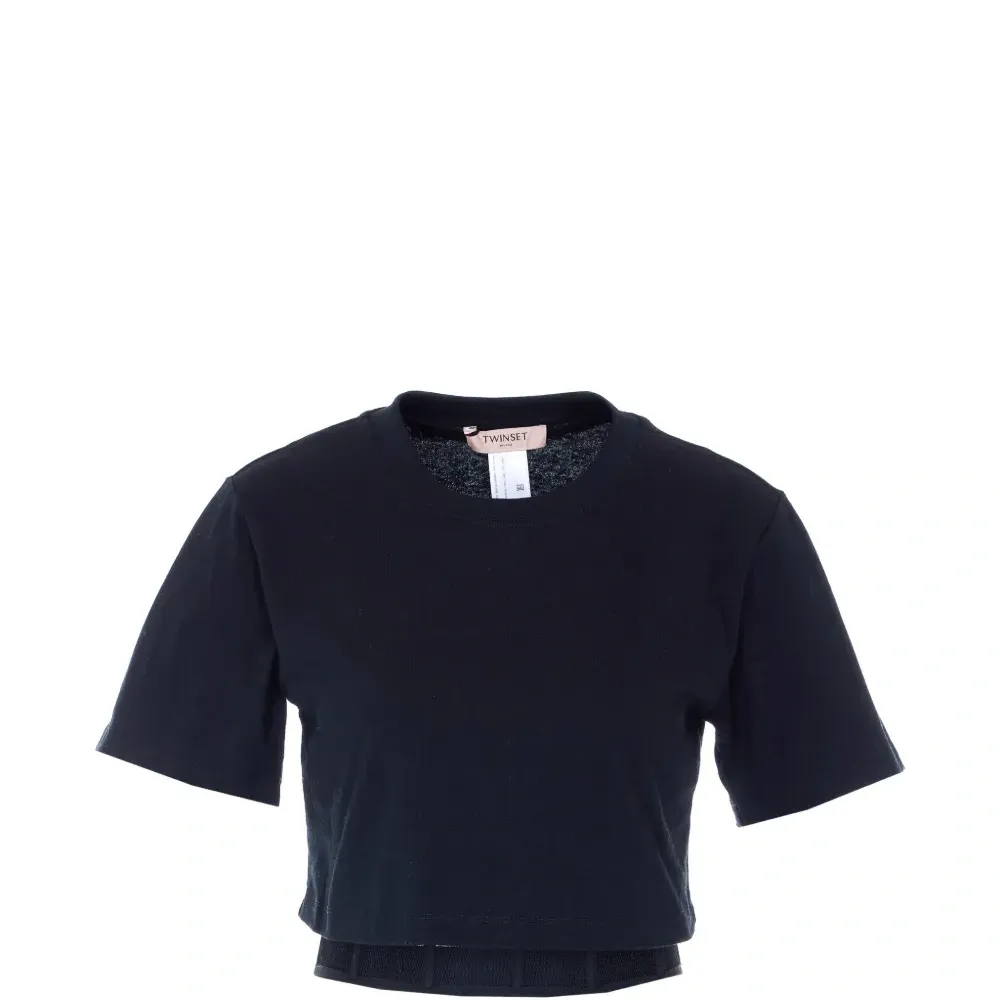 Футболка с бюстье-декором